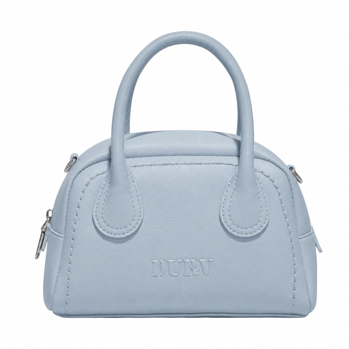 DURV Mini Bowling Bag for Women, Small Top Handle Satchel Purse with 2 Detachable Straps, Zip Closure and Floral Charm